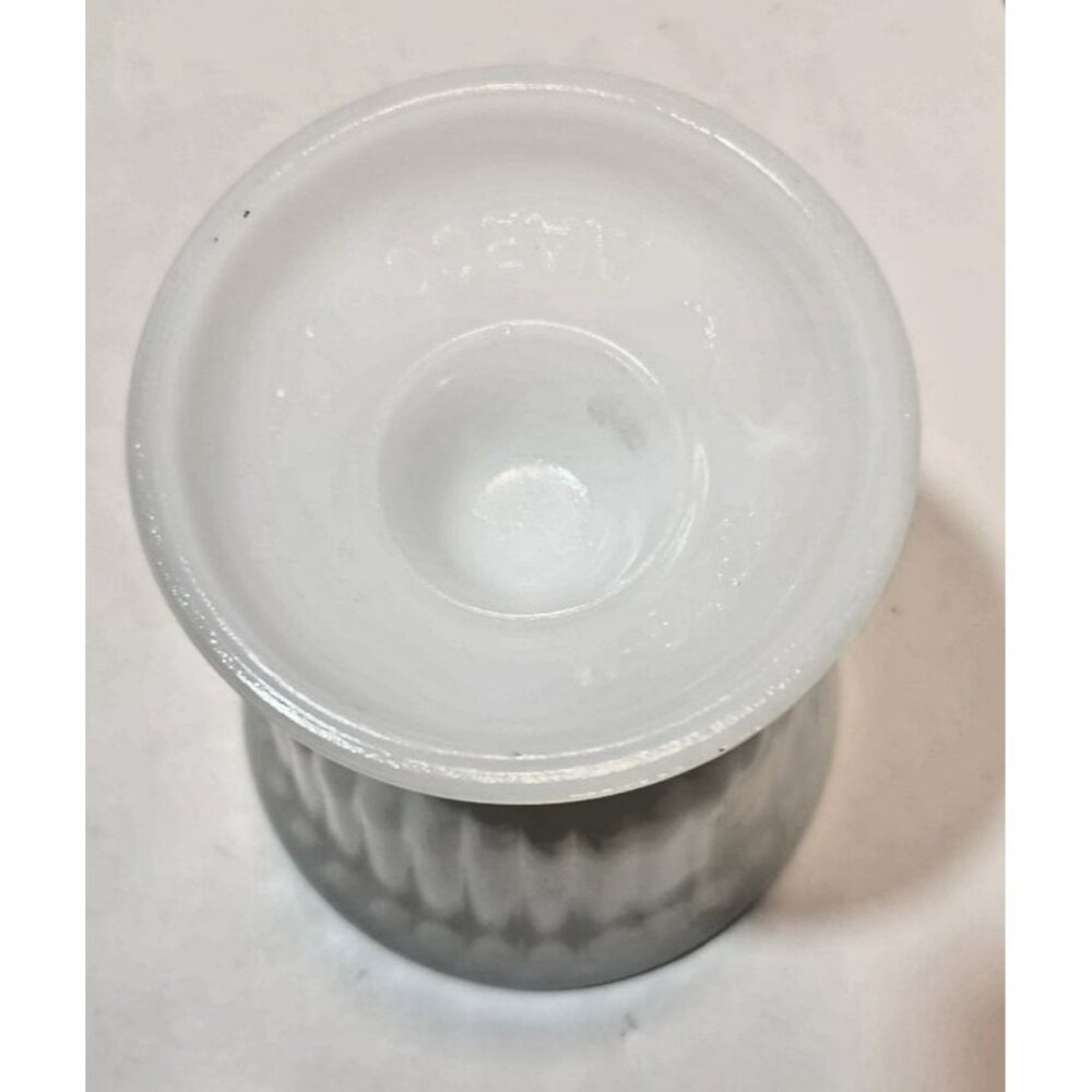 Vintage Inarco Milk Glass Ribbed Pedestal Compote Vase Planter 6" Tall - Picture 7 of 10